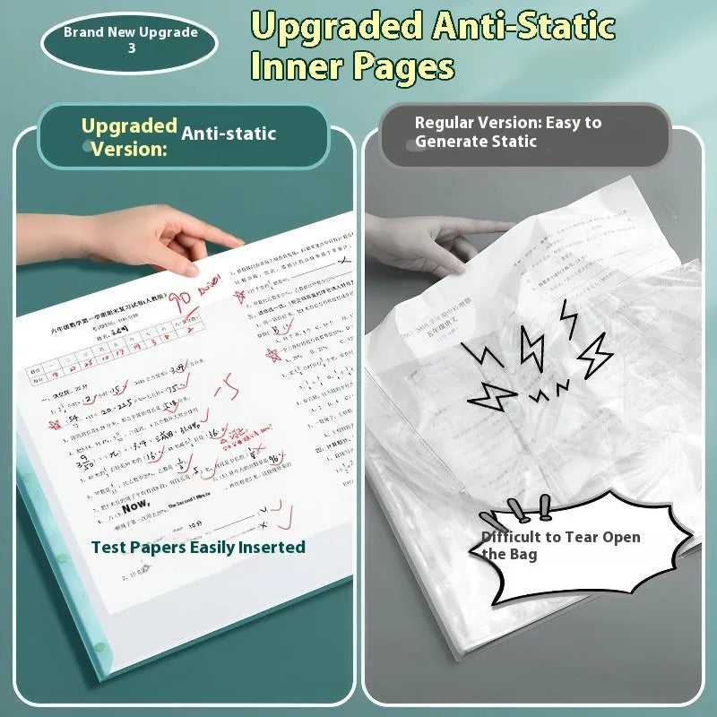 A3 test paper storage bag translucent multi-layer folder for exam paper organisation