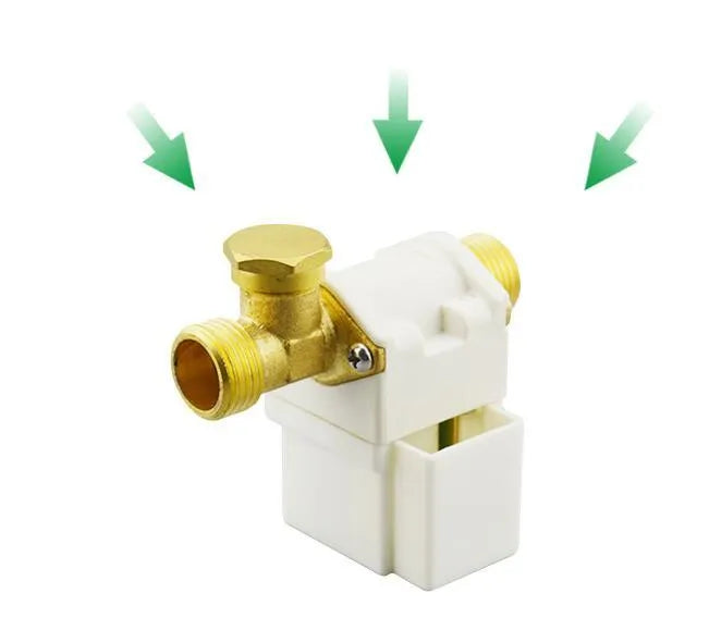 A04 DC12V water solenoid valve normally closed pilot type plastic body copper joint external screw