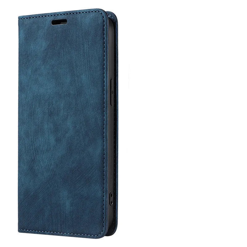 Magnetic flip leather phone case for iPhone in multiple colours including lake green and pink