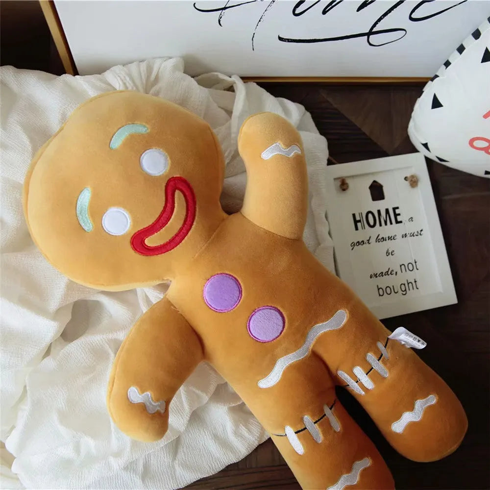 Yellow cartoon anime cookie man plush toy with PP cotton filling