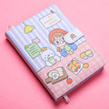 Kaba Bear Hippo small white notebook with magnetic buckle, showing heart design and compact 135mm x 185mm size