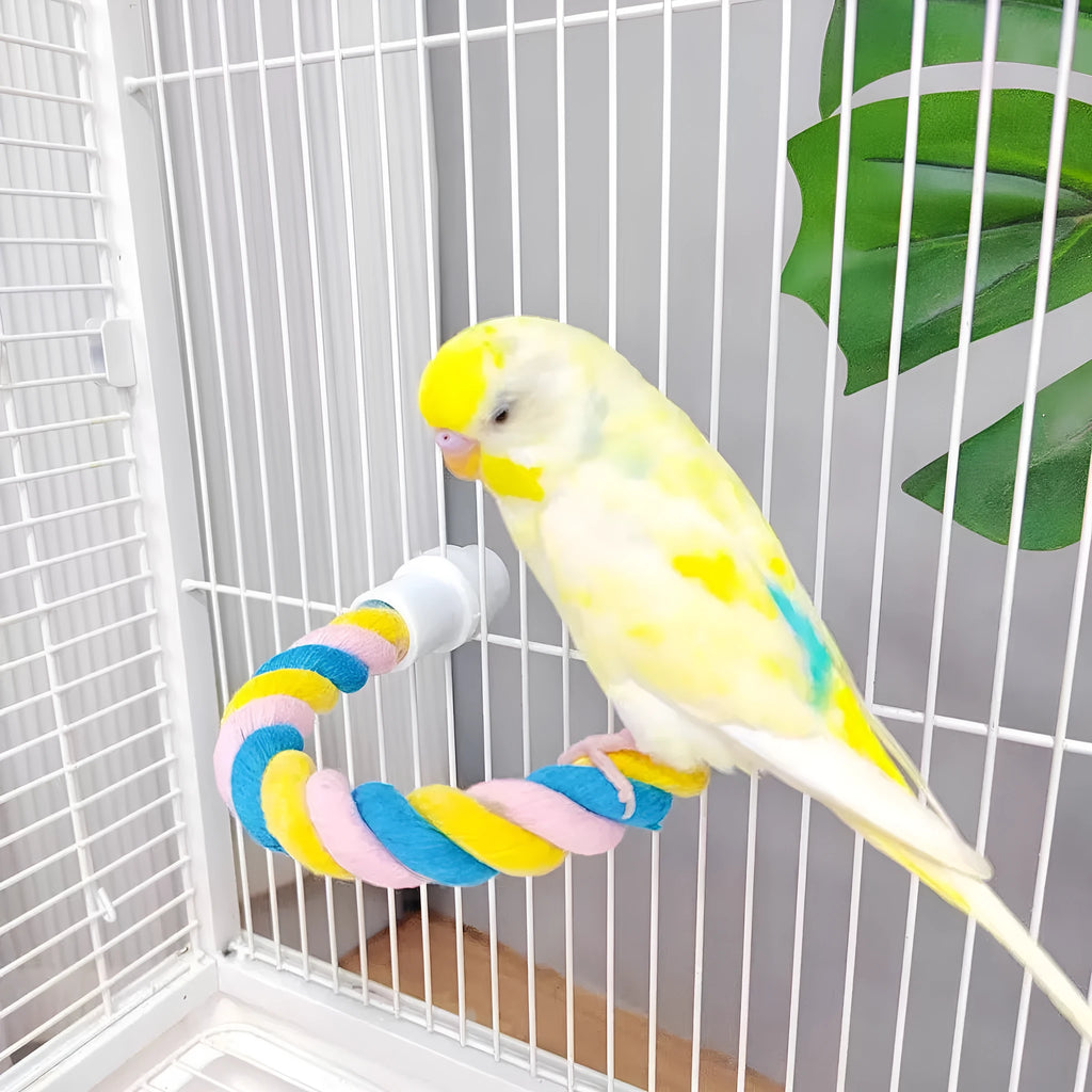 Climbing cotton string nibbling toy bird for birds available in S, M, and L sizes