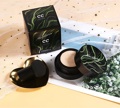 Air cushion BB cream with mushroom sponge in compact case, Ivory 01 shade
