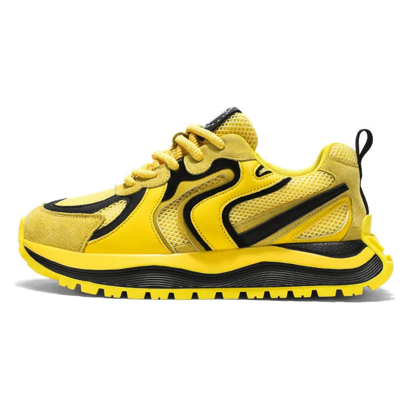 Men's casual sneakers with mesh panels and synthetic leather upper in three colour options