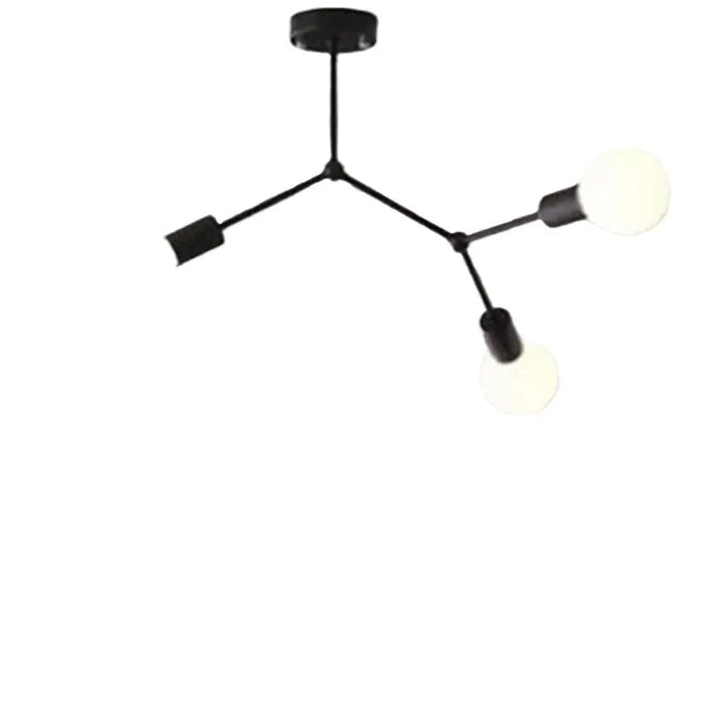 Iron chandelier ceiling lamp in Nordic style with multiple light heads