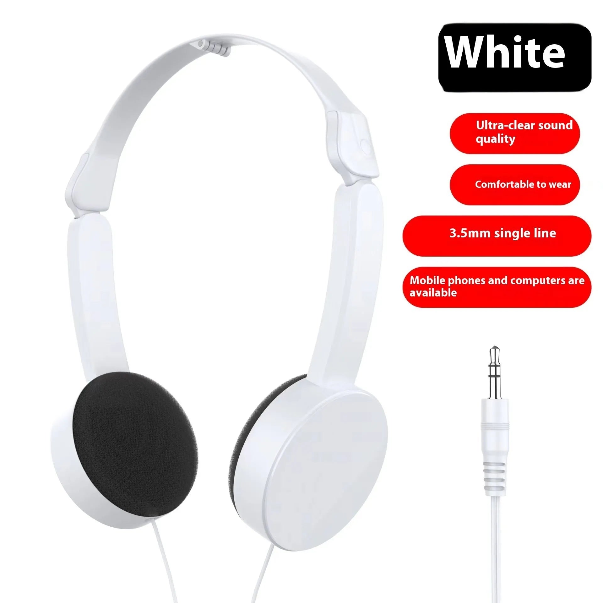 Marka longhead wired earphones sport with 40mm driver, 1.2m cable, sponge earpads, black
