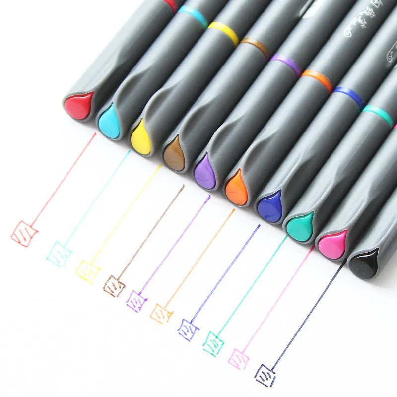 Hook line pen set with 0.38mm syringe tips for architecture and broadcasting technical drawings