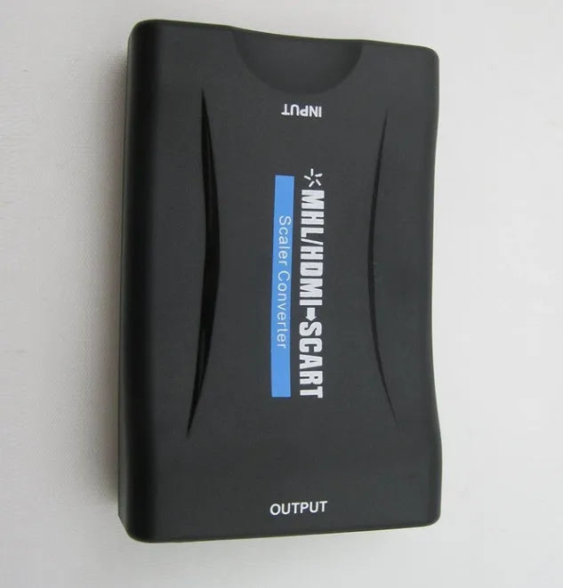 HDMI to SCART converter 1080P bidirectional with USB power for TV connectivity.