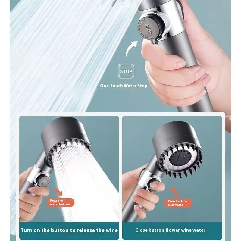 Strong Boost portable bathroom filter shower head with three adjustable spray settings