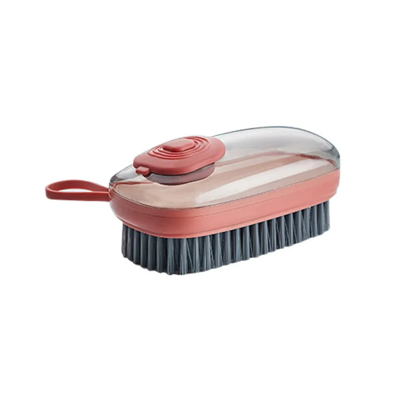Blue automatic liquid cleaning brush with ergonomic grip for shoes and household laundry