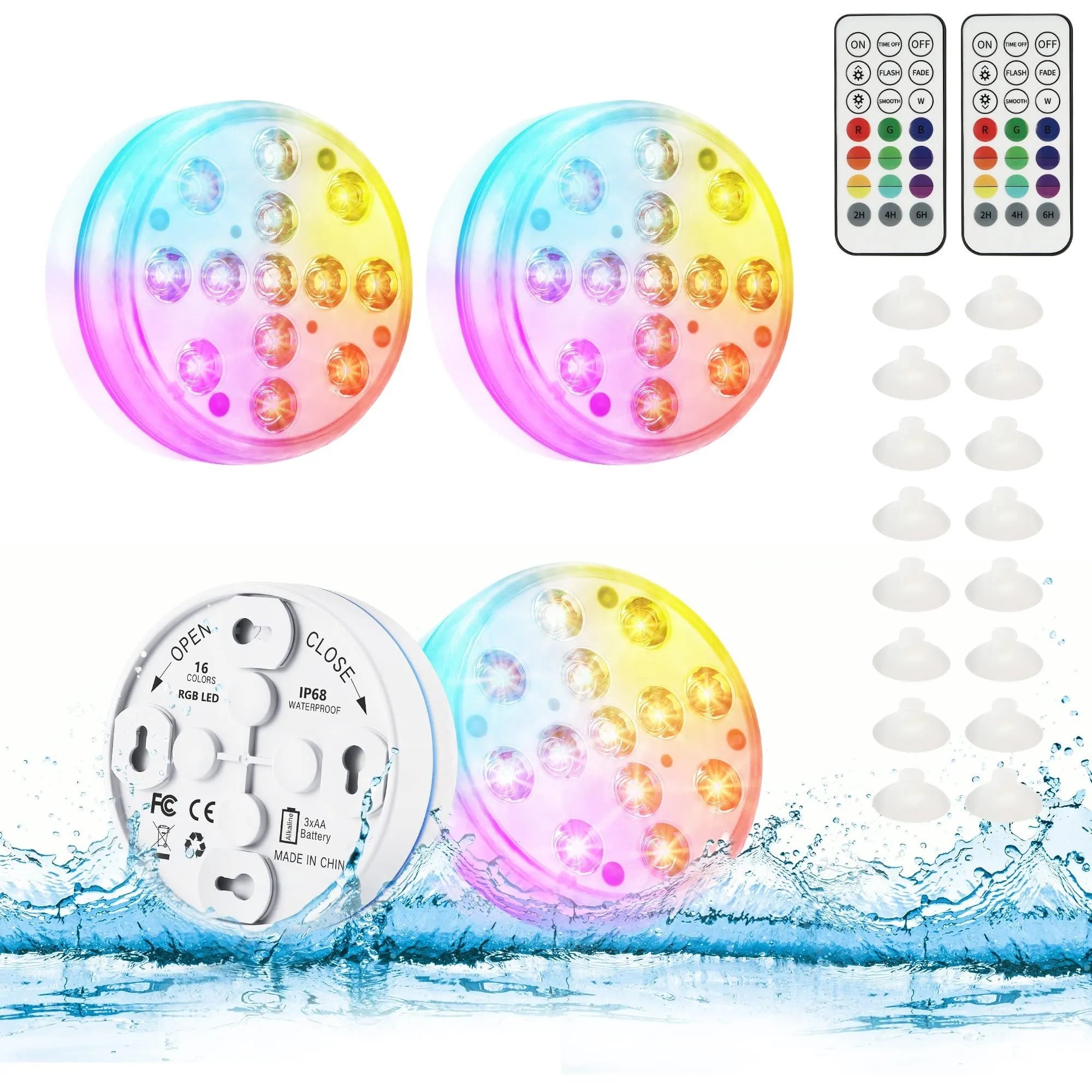 LED colour changing remote control diving light with IP68 waterproof rating for indoor and outdoor use
