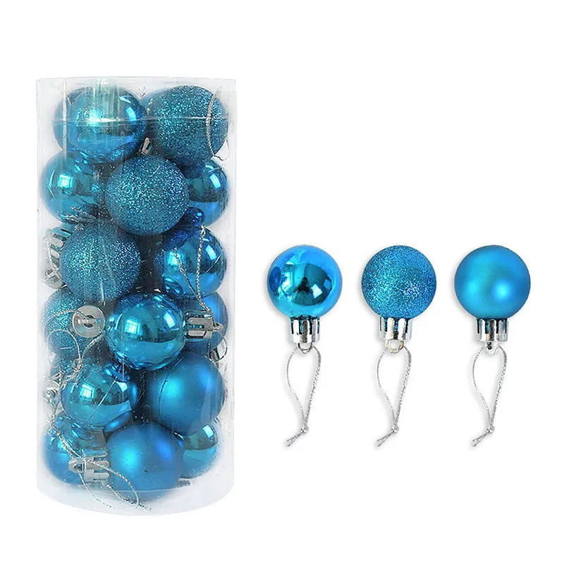 3cm diameter electroplated Christmas balls in assorted colours with shiny matte finish