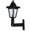 Black hexagonal solar wall lamp with monocrystal panel for outdoor garden lighting