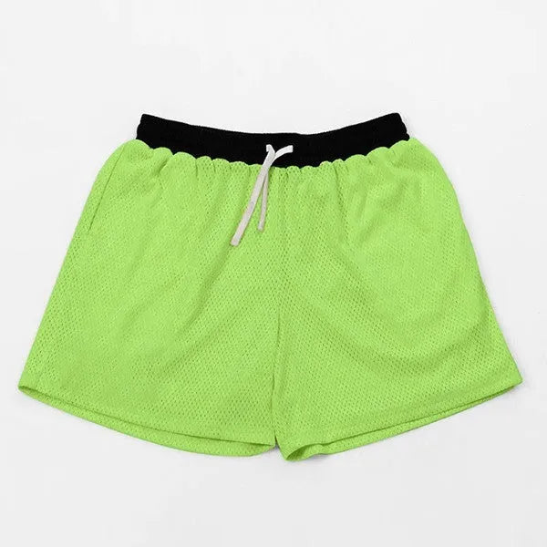 Men's mesh quick-drying shorts in chemical fibre fabric for summer sports activities