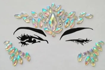 Assorted adhesive rhinestone gem temporary tattoo stickers for face and body decoration