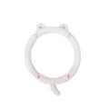 Plush rabbit fur steering wheel cover with embroidered cartoon animal design for winter thermal comfort