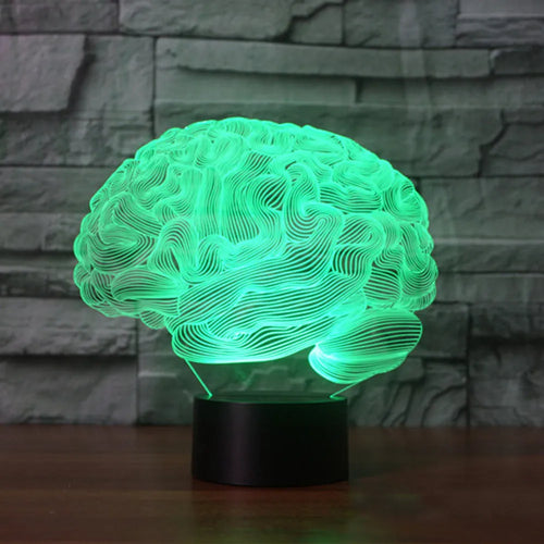 3D acrylic illusion desk lamp with colourful LED lights on a black ABS base, showing remote control.
