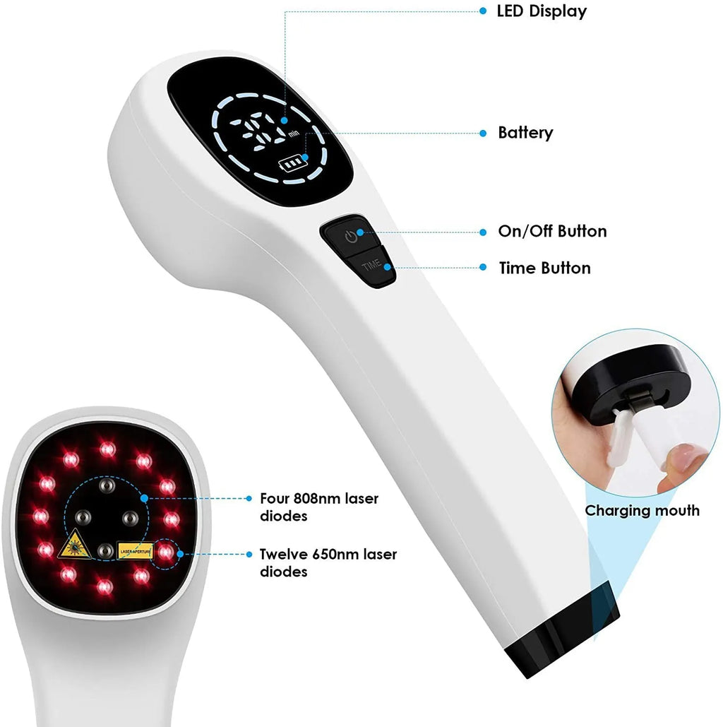 Simple Home Red Light Physiotherapy Instrument black and white battery USB infrared device with safety glasses and carrying case