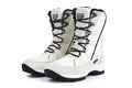 Women's mid-calf length thermal snow boots in genuine leather with round toe design