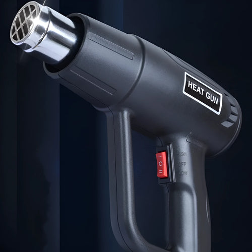 2000W industrial hot air gun with a non-slip thermal shell and a grid-type air outlet.