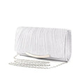 Ladies dinner bag solid colour flap chain crossbody bag in silver and champagne, 23x12x5.5 cm polyester