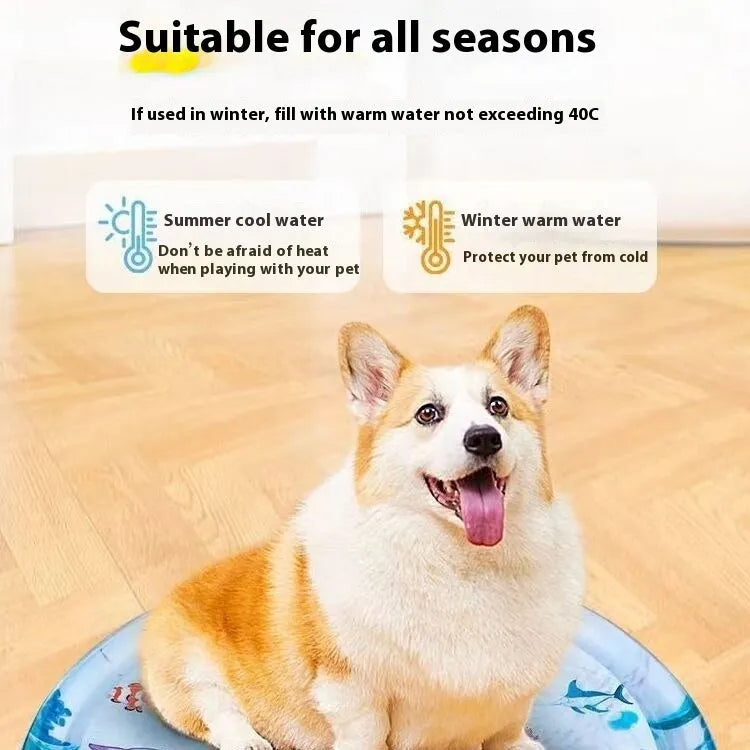 Summer cooling pet water bed PVC ice pad with underwater design for cats and dogs