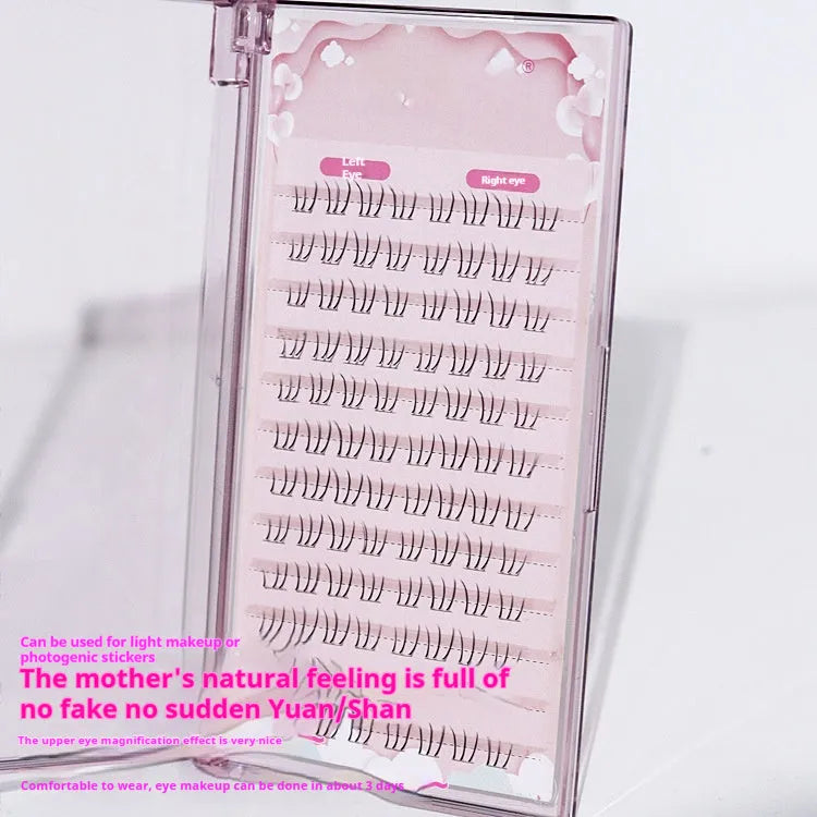 12-row kitten's paw lower eyelashes with natural sheer roots in 4-5-6mm pointed tail style