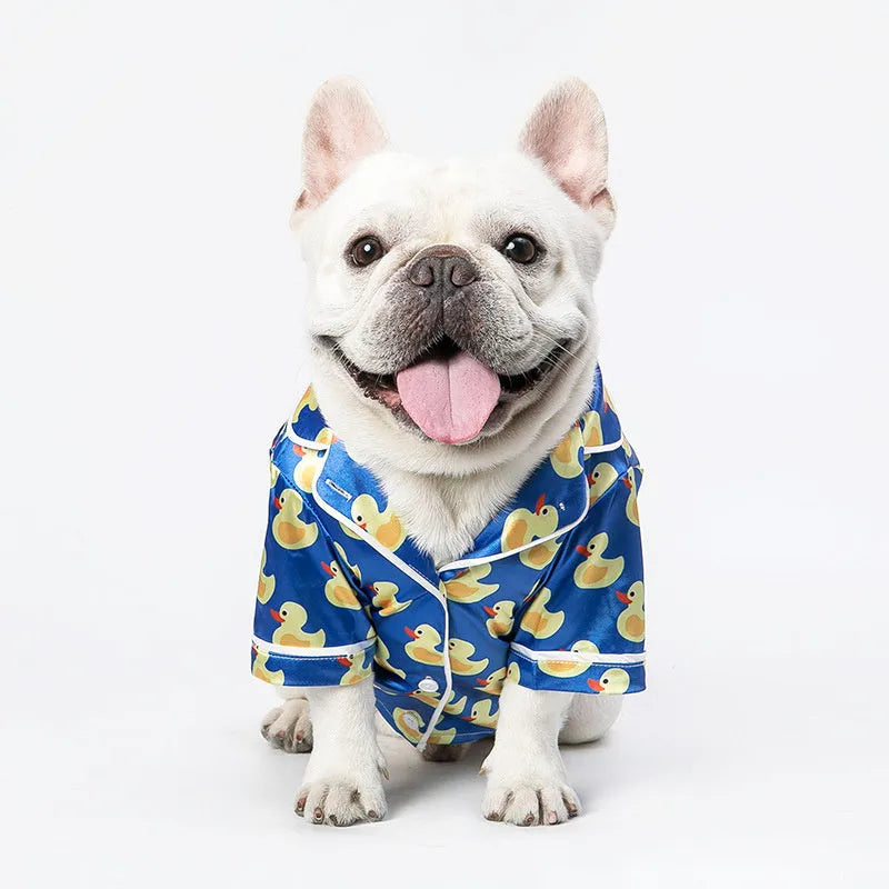 Blue polyester pet clothes for dogs and cats with casual style for autumn winter use
