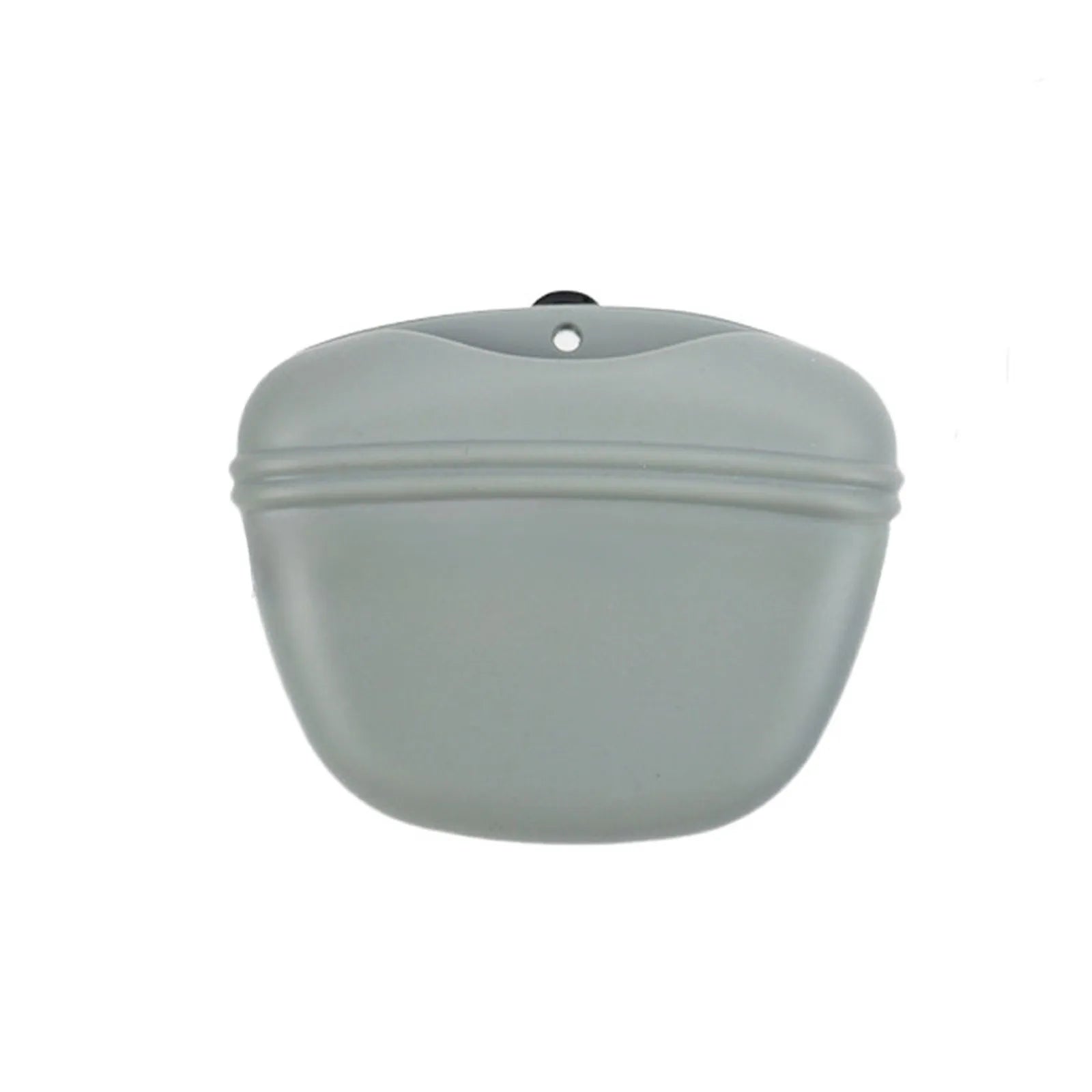 A silicone pet treat waist bag with a clip and magnetic flap closure in various colours.