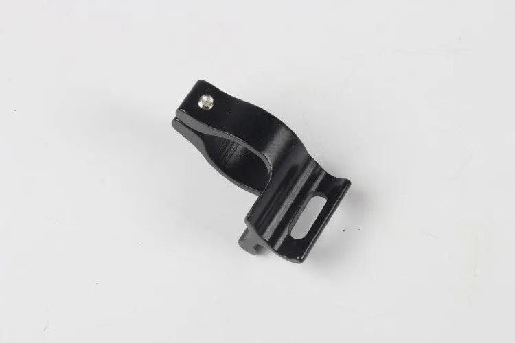 Black aluminium alloy vehicle clamp ring with 28.6mm diameter for steel frame mounting.