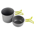 Green DS-101 camping cookware small aluminium pot with lid and mesh bag