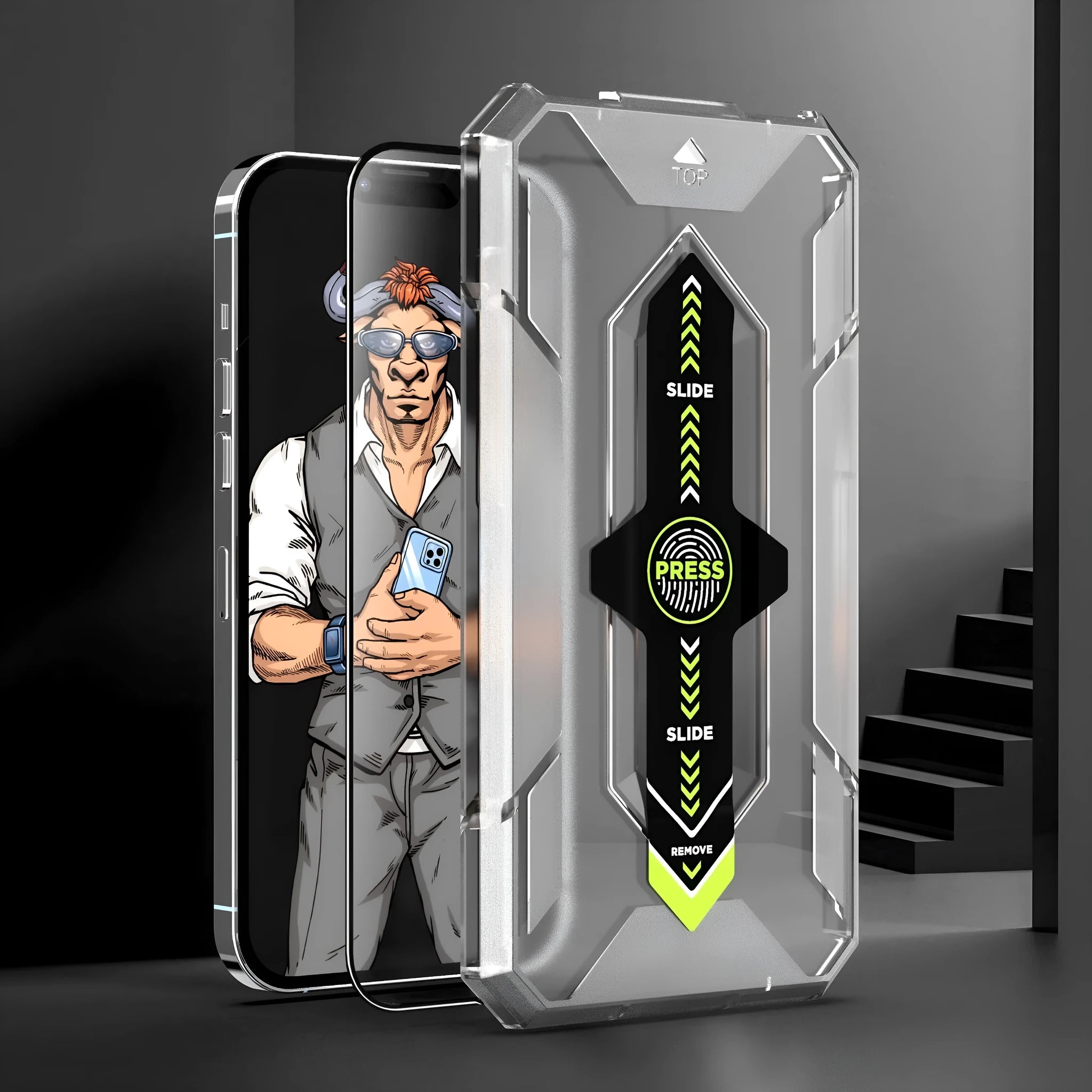 Tempered glass screen protector for iPhone 12 13 14 series with second sticker box