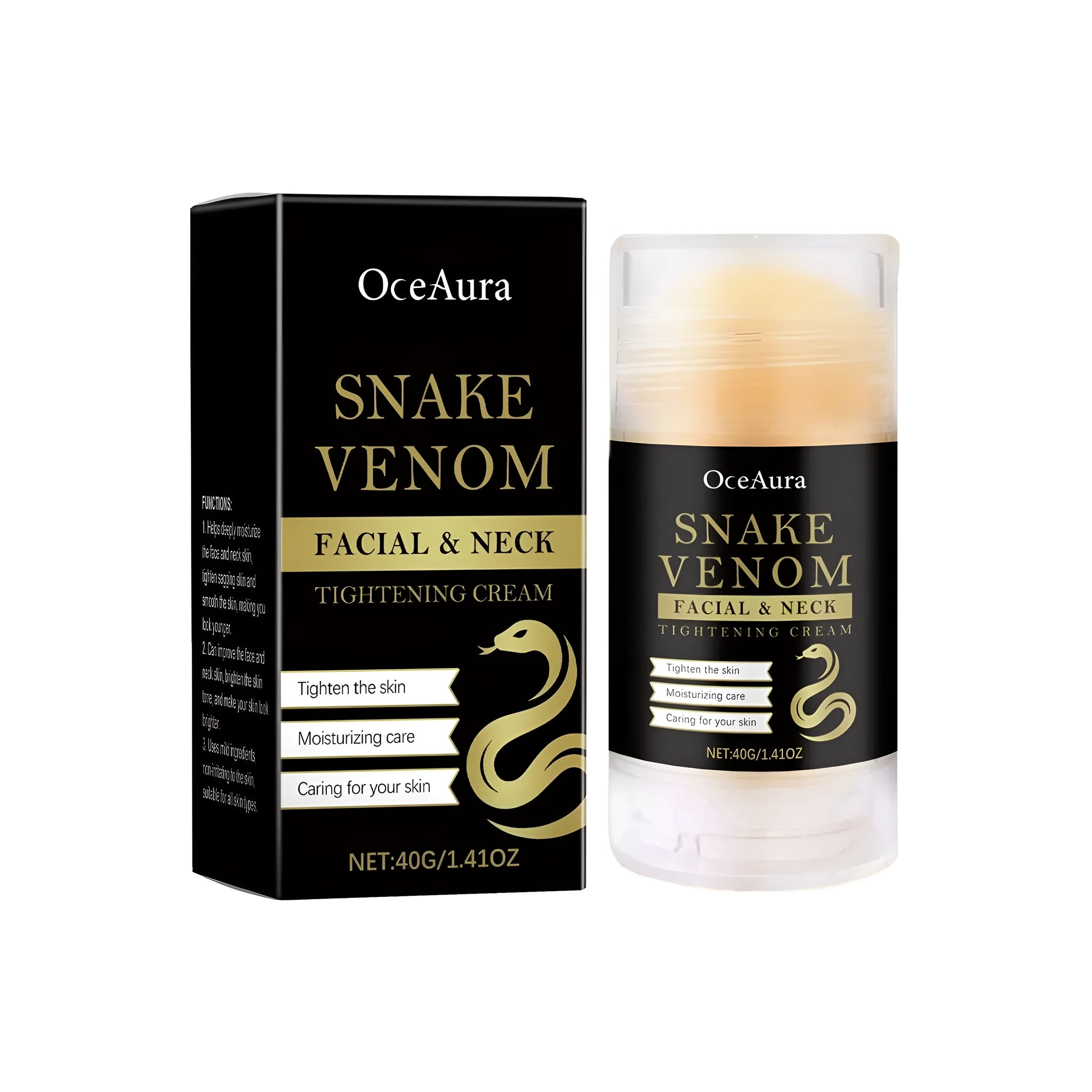 40g jar of tightening facial cream with synthetic snake venom peptide