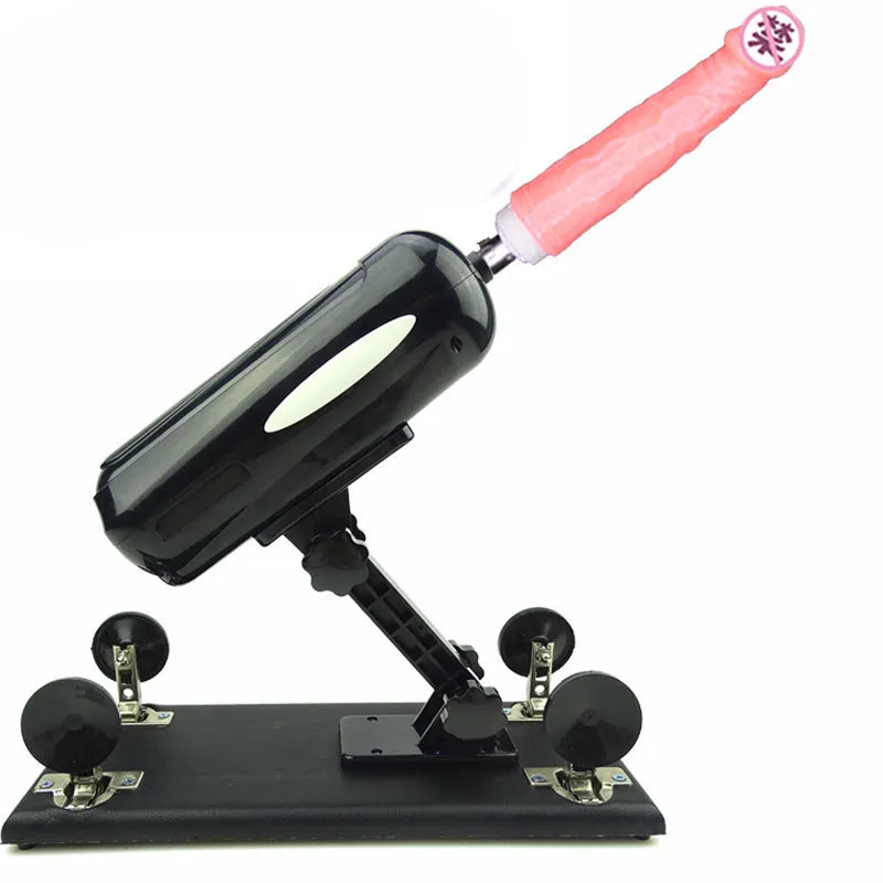 Bobb women's automatic telescopic thrusting sex toy in purple, black, or pink colours.