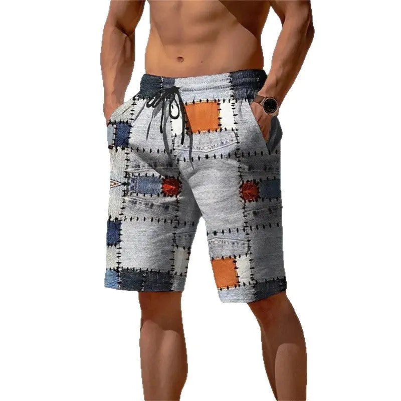 Men's 3D plaid shorts with striking pattern in mesh fabric available in multiple colours and sizes