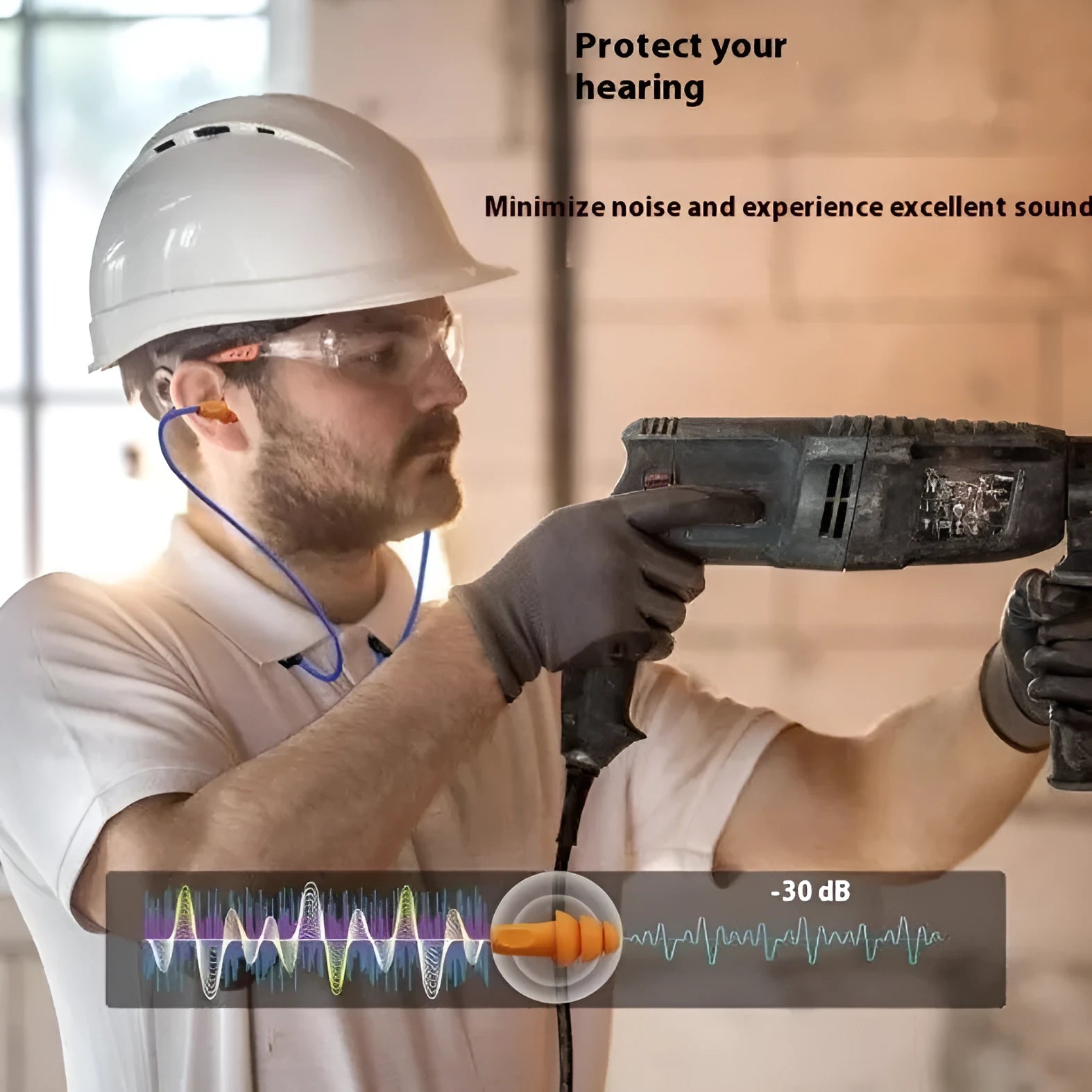 Noise-reducing Bluetooth mobile headphones with active noise cancellation, clip, and storage bag for work and laziness