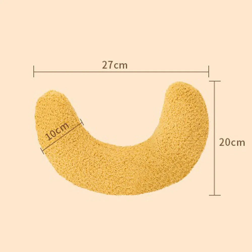 U-shaped cat pillow with adjustable collar in blue khaki white or yellow for cervical support
