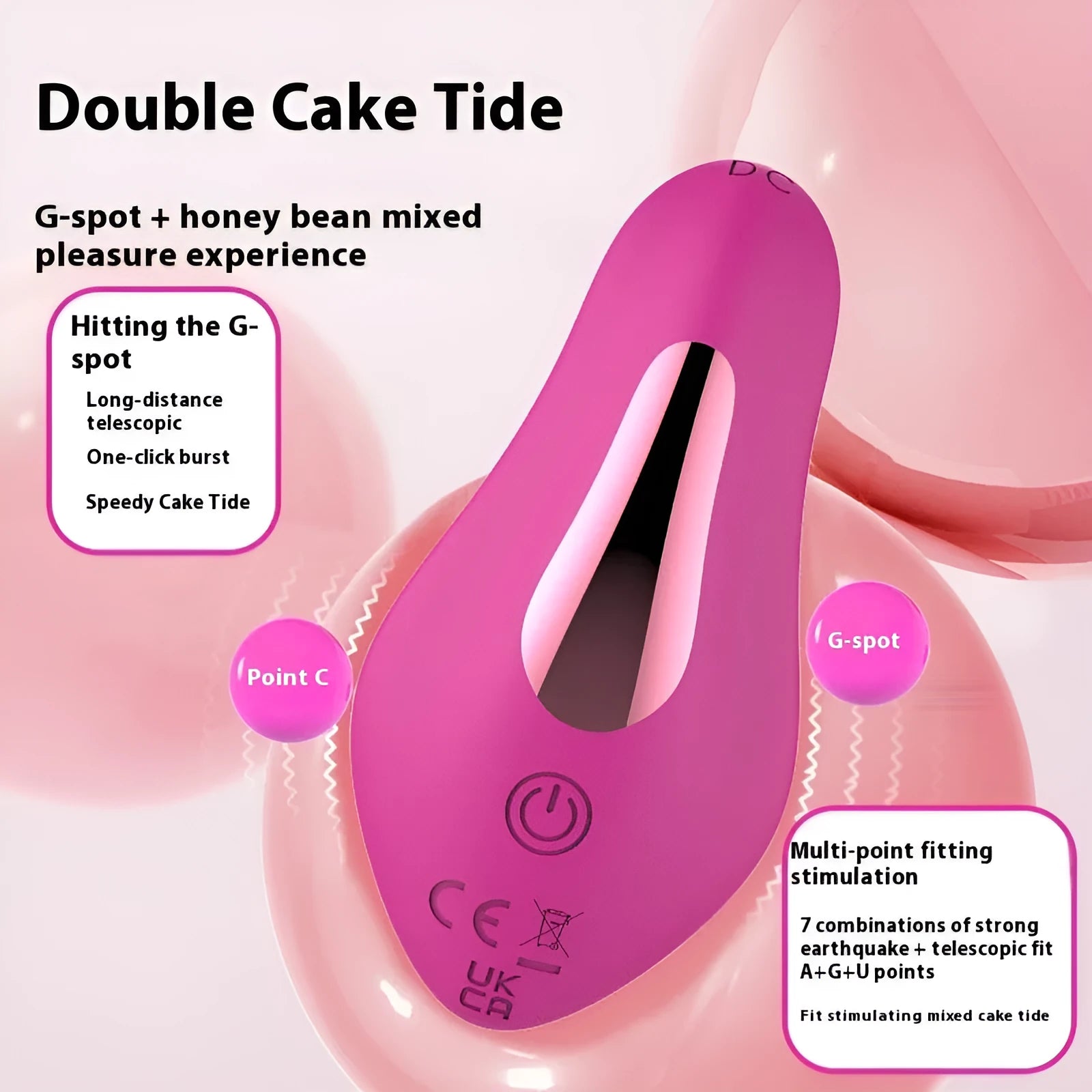 Rose red silicone female massager with butterfly design and USB charging cable