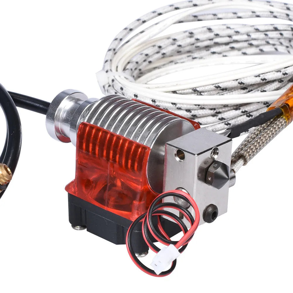 E3DV6 J Head remote extrusion head kit with hardened steel or copper-plated nozzle and all-metal or Teflon throat for 3D printers