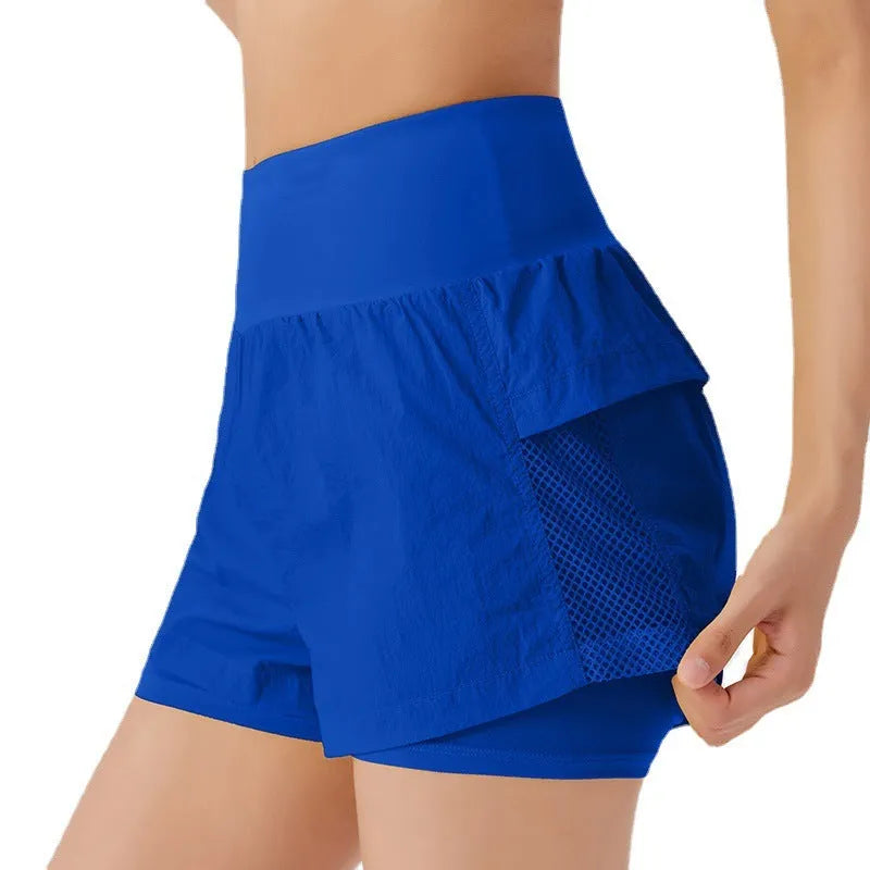 Women's cotton blend quick-dry fitness shorts in loose casual style showing colour options
