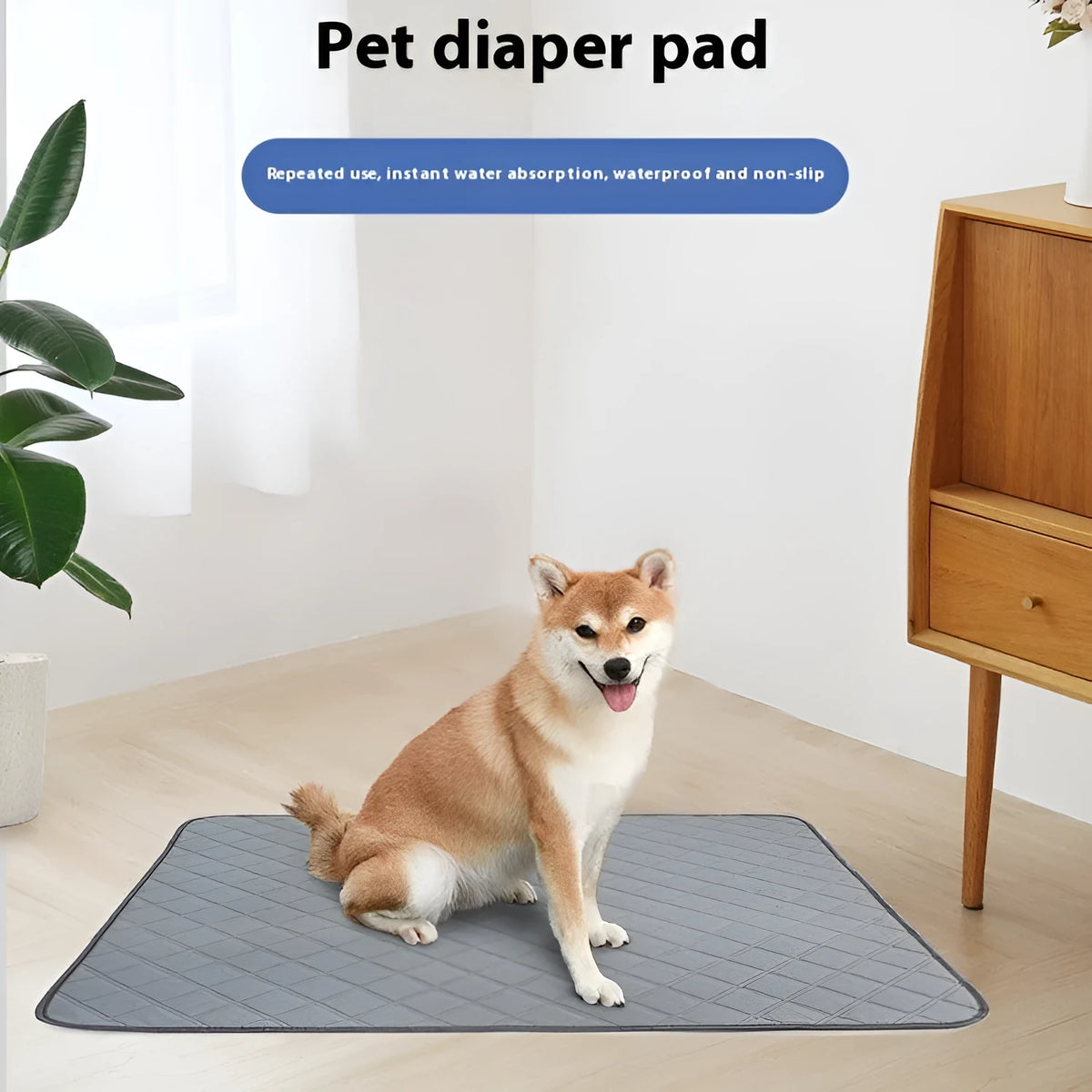 Waterproof polyester pet urinal pad for dogs, available in XS to 2XL sizes and multiple colours