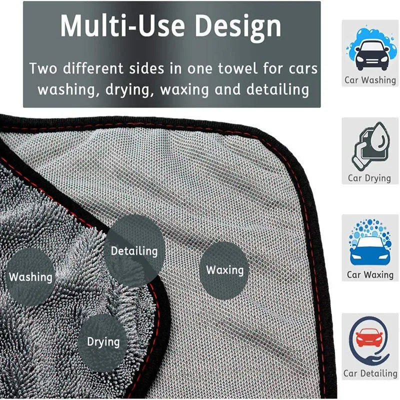Grey microfiber car wash towel 40x40cm for vehicle drying