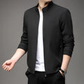 Korean style loose men's casual jacket with zipper pockets in black colour