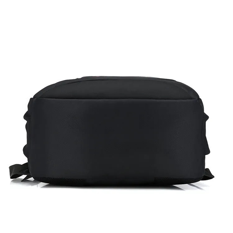 Medium Oxford cloth business backpack with laptop compartment, zipper opening, and multiple pockets in Black