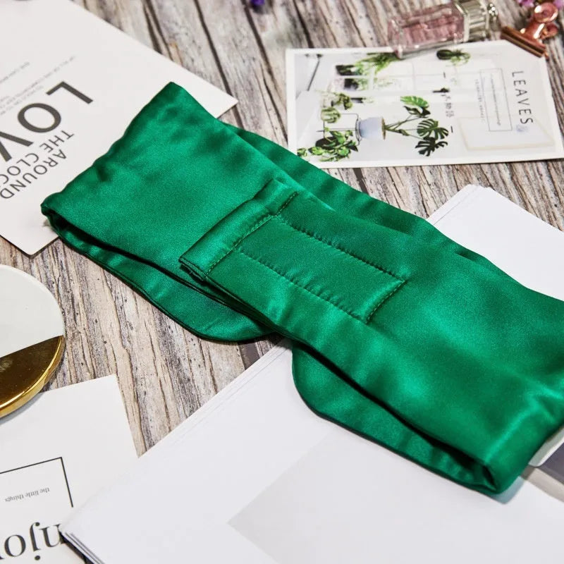 Mulberry silk sleep eye mask in multiple colours with adjustable head straps.