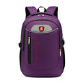 Medium Oxford cloth business backpack with laptop compartment, zipper opening, and multiple pockets in Black