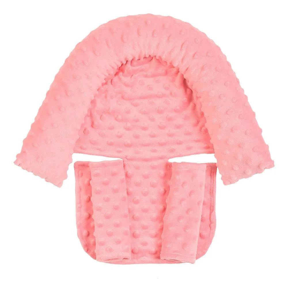 Babies' shaping pillow in Crystal Velvet fabric with two belts for head support, in white colour option