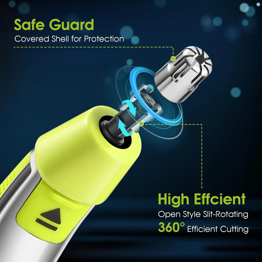 Green replacement cutter head for Philips pogonotomy shaver, made of ABS and stainless steel, for nose hair trimming