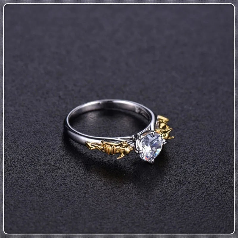 Black gold crown ring on copper base for cosplay and costume use