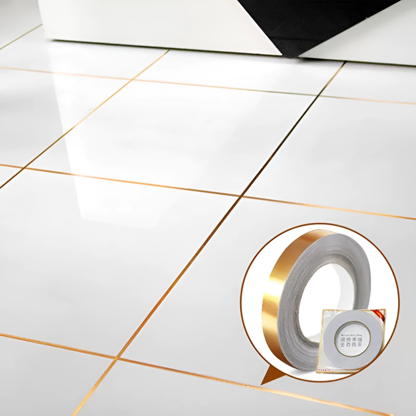 Copper foil tape strip 50M waterproof sealing tape for tile wall and floor gaps in gold colour